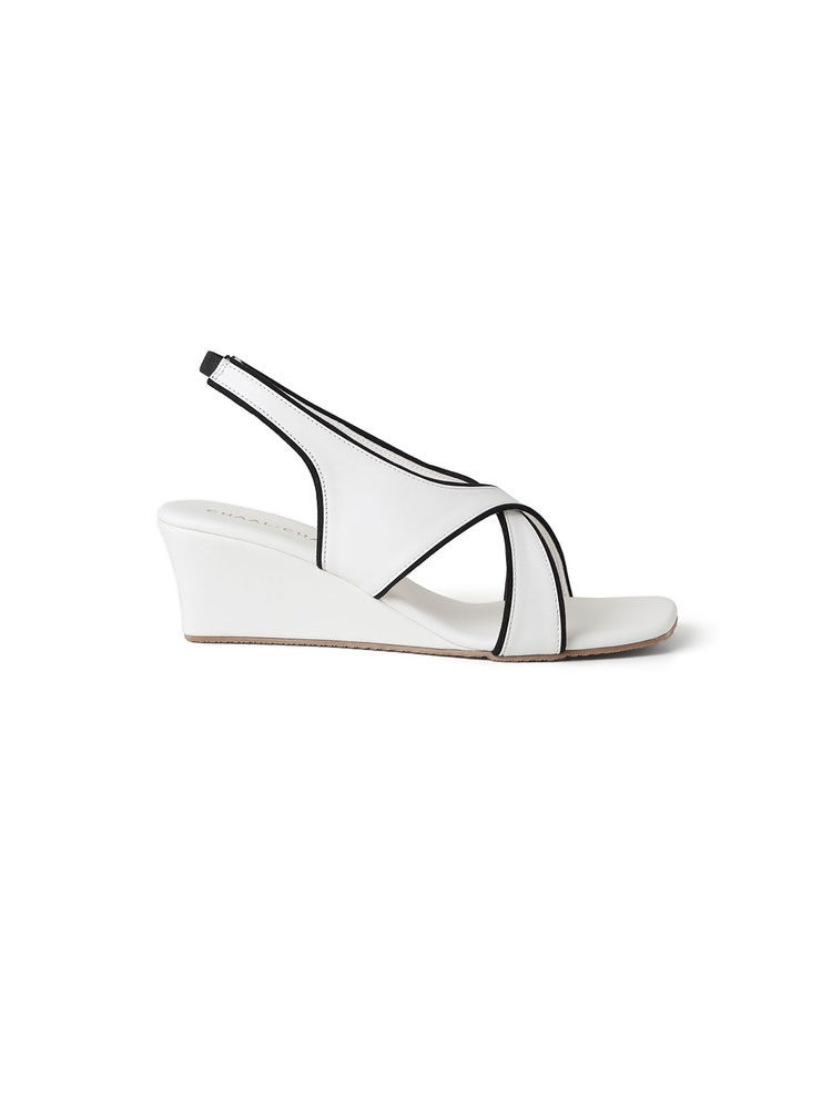 Chaal Chalan White Alba Wedges-image-29