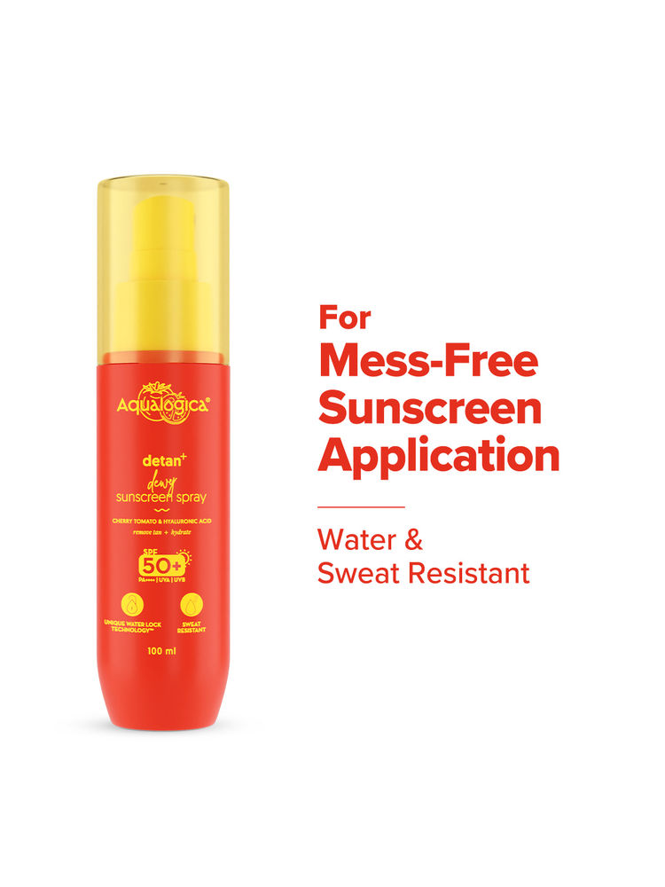 Aqualogica Detan+ Dewy Sunscreen Spray Spf 50+ Pa++++ Oxybenzone Free For All Skin Types-image-29
