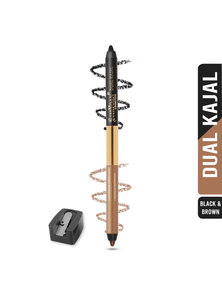 Shryoan Shimmery Dual Kajal with Sharpener - Black-Brown-image-44