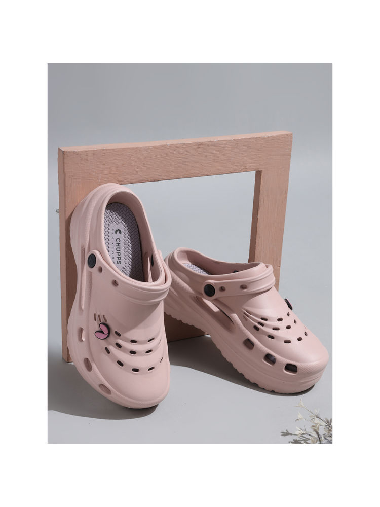 Chupps Women Eden Peach Pink Casual Slider Clogs-image-47