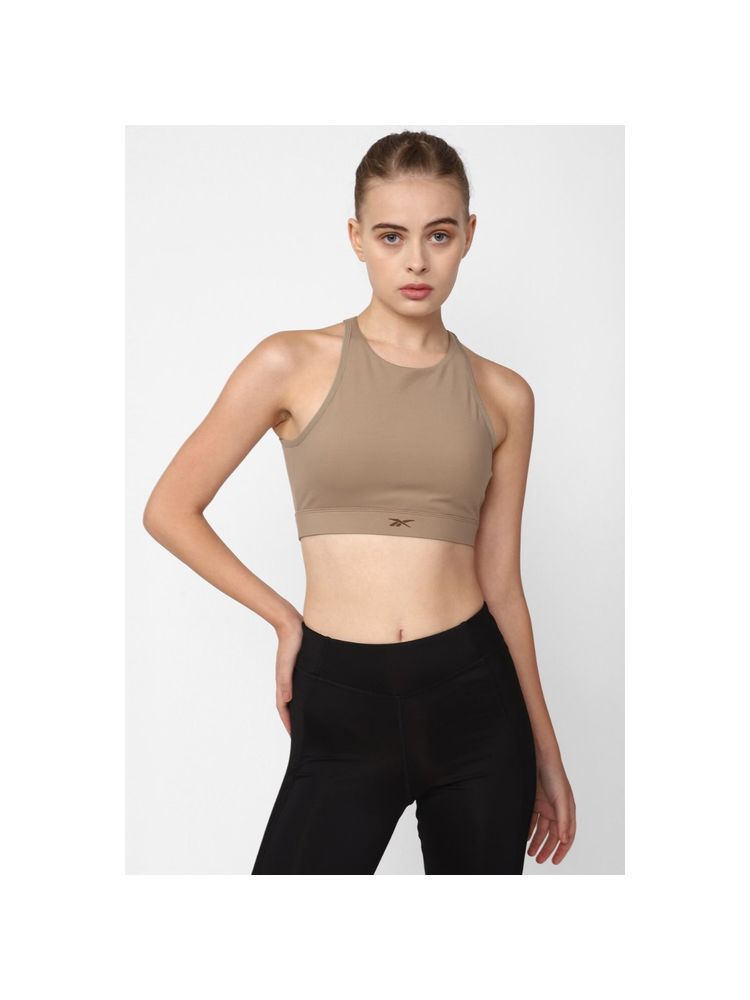 Reebok Womens Yoga Long Line Sports Bra Brown-picture-16