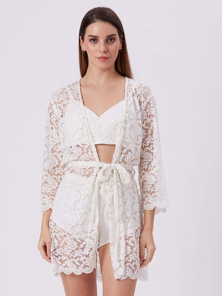 Ammarzo White Self Design Regular Babydoll-picture-19