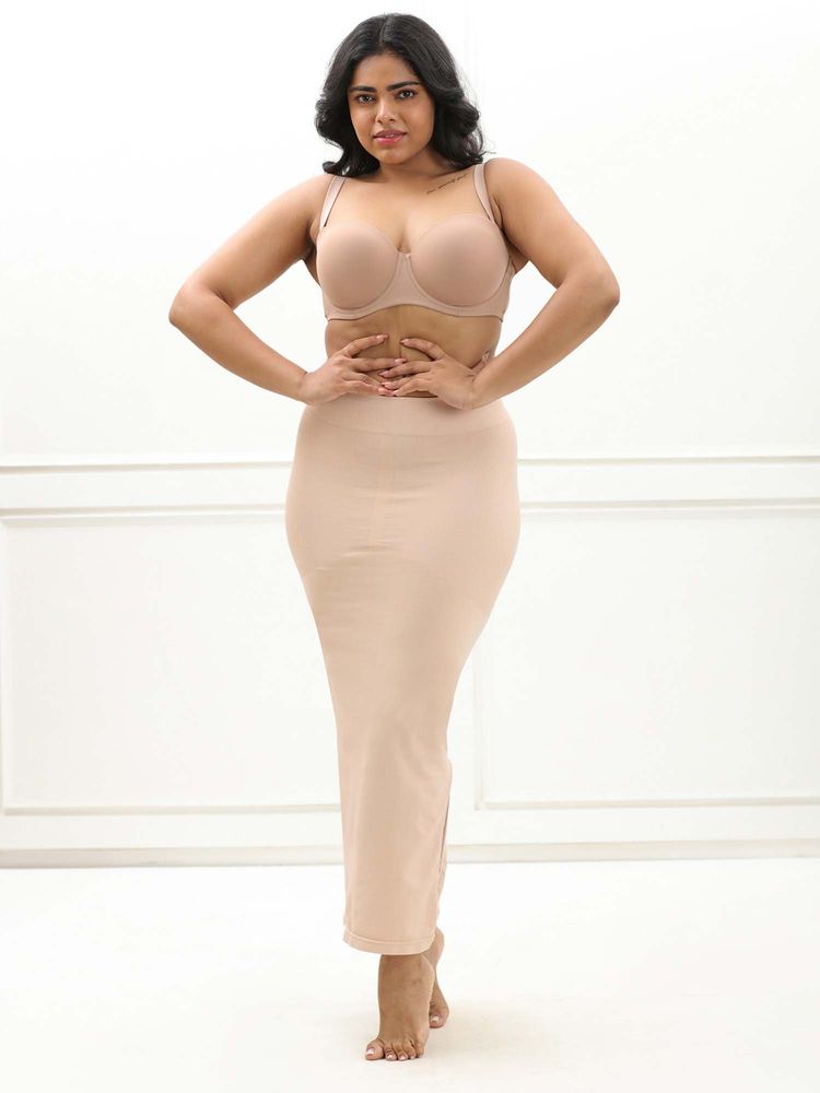 Underneat Women’s Seamless Mid Waist Tummy and Thigh Shaping Breathable Saree Shapewear