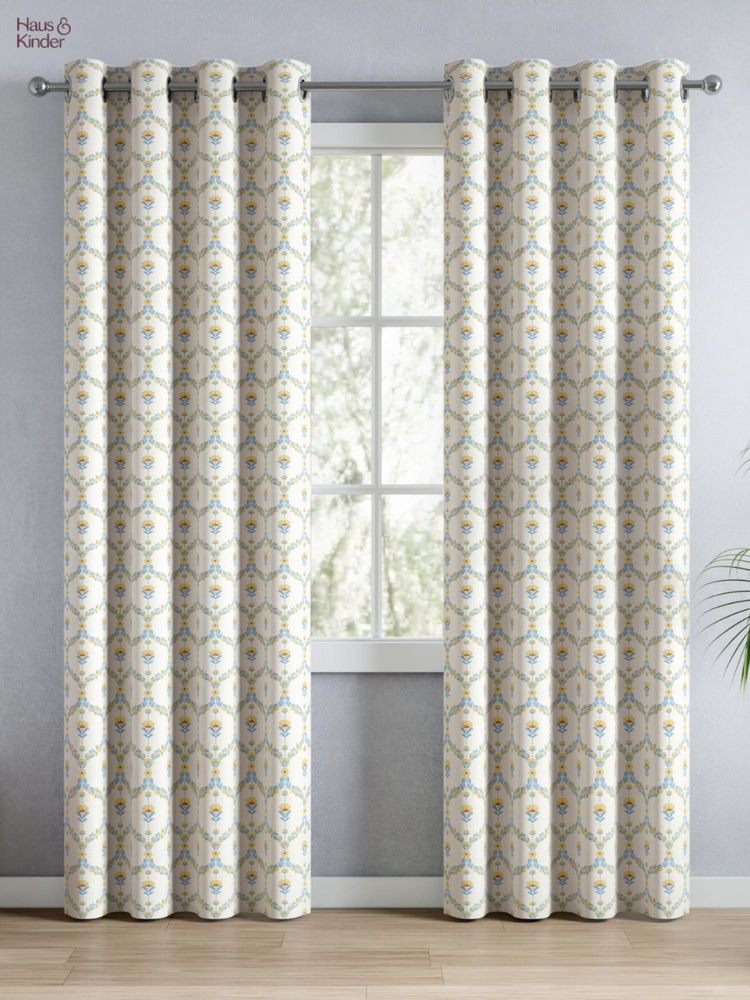 Haus & Kinder 100% Cotton Printed Door Curtain Amber Vale Blue (4x7 Feet)-picture-46