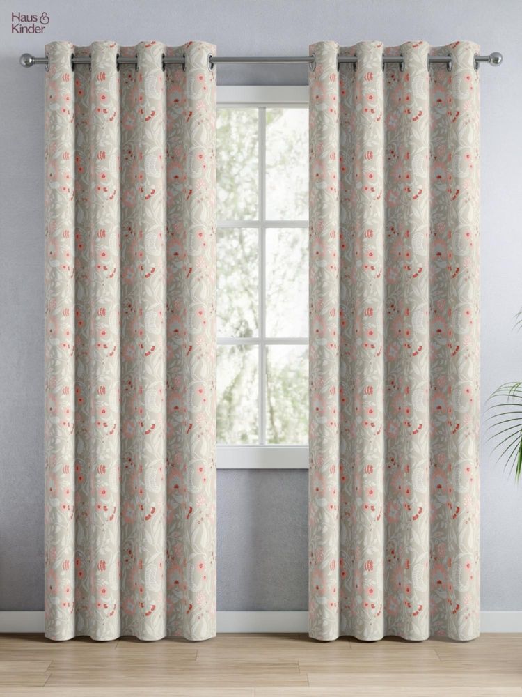 Haus & Kinder 100% Cotton Printed Door Curtain Solace Flora Coral (4x7 Feet)-image-28