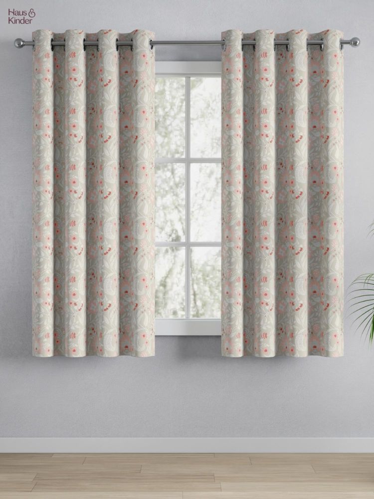 Haus & Kinder 100% Cotton Printed Window Curtain Solace Flora Coral (4X5 Feet)-picture-18
