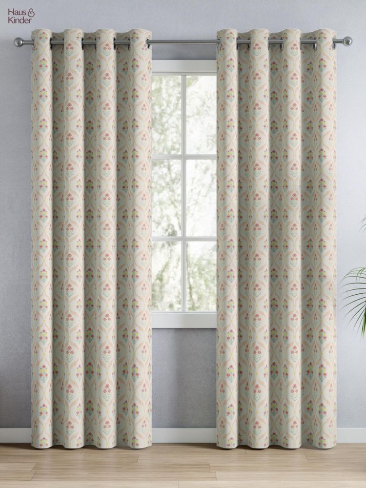 Haus & Kinder 100% Cotton Printed Door Curtain Lattice Multi-Color (4x7 Feet)-image-14