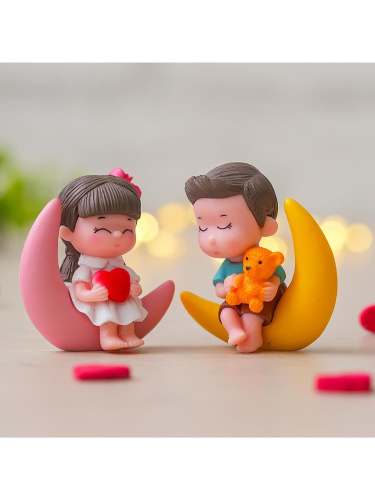 eCraftIndia Romantic Moon Couple Statue Love Showpiece Valentine Gift-image-6