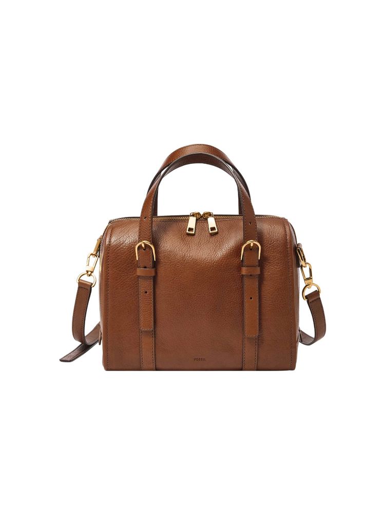 Fossil Carlie Brown Satchel Bag with Detachable Strap (M)-image-47