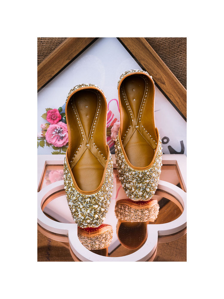 NR BY NIDHI RATHI Embellished Ethnic Cream Juttis-picture-37