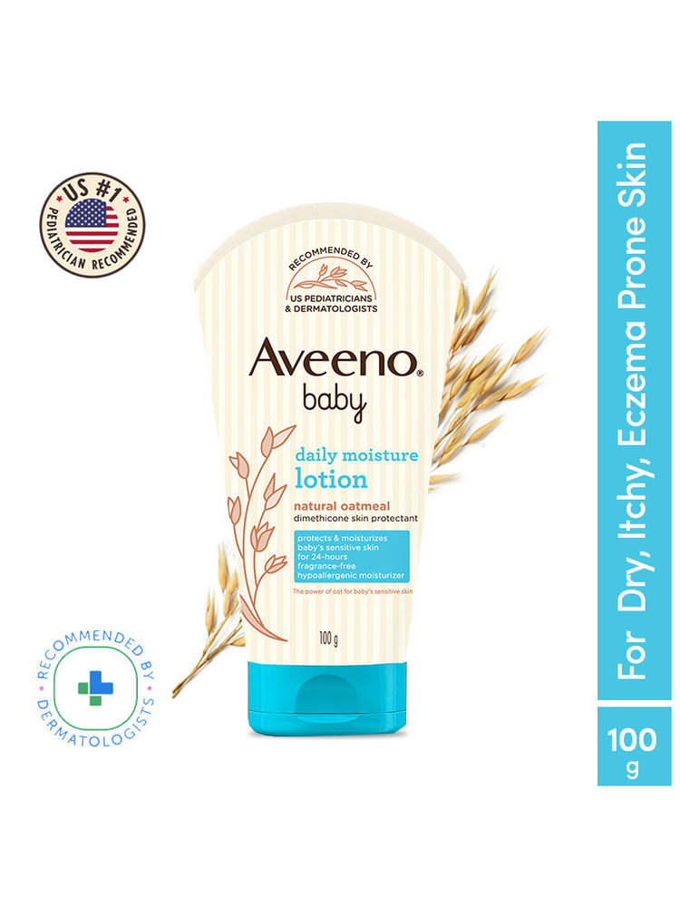 Aveeno Baby Daily Moisture Lotion | Oatmeal Face & Body Moisturizer for Dry, Itchy & Sensitive Skin