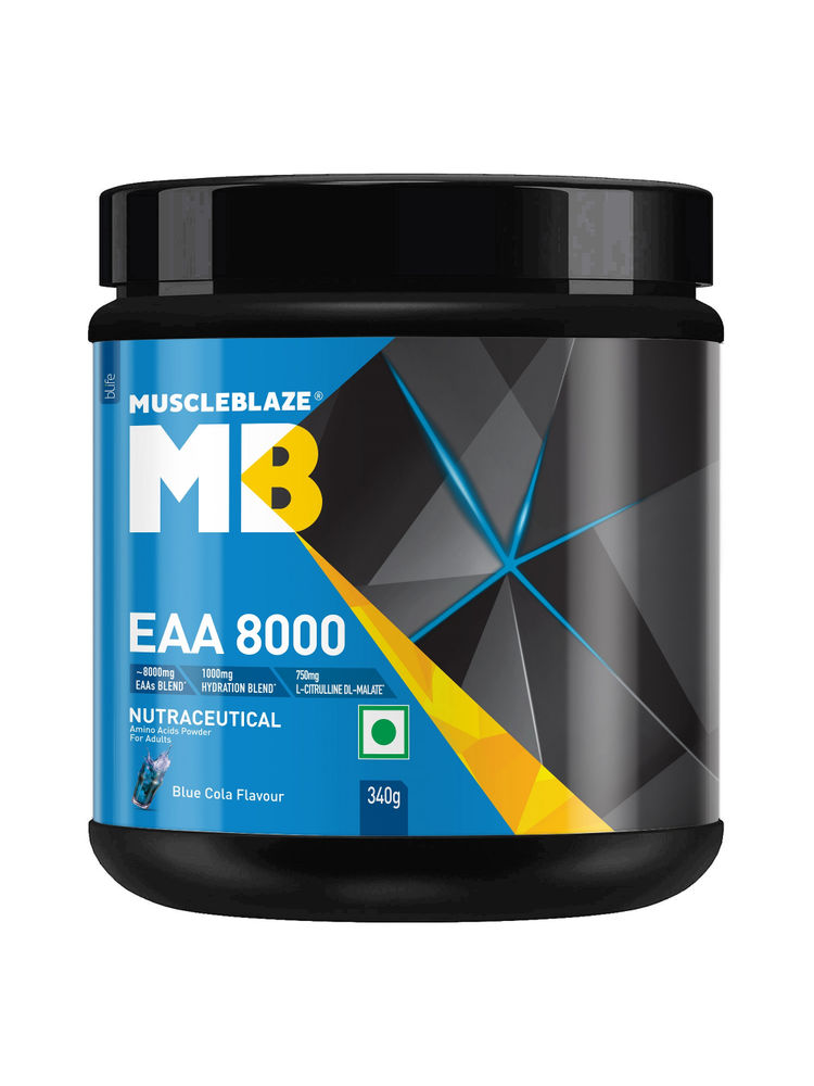 MuscleBlaze EAA 8000 - 8000mg EAAs Blend, 1000mg Hydration Blend, 750mg L-Citrulline - Blue Cola-picture-10