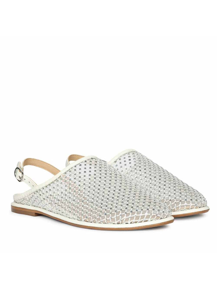 Saint G Women Strass Embellished Silver Mesh & Leather Sandals-picture-28