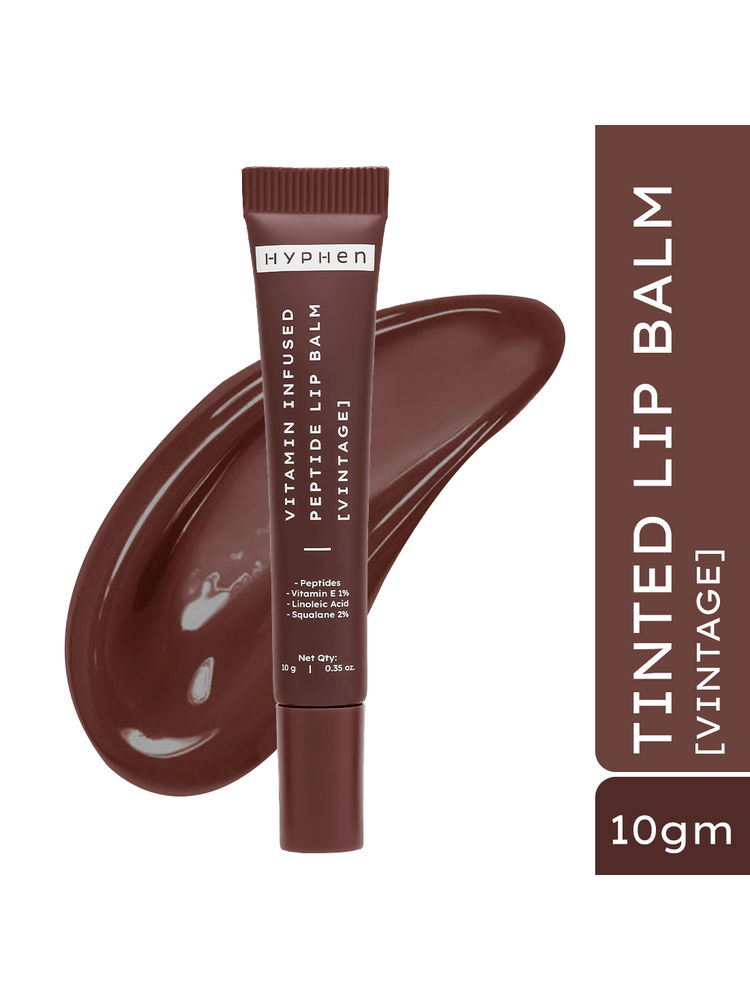 Hyphen Tinted Lip Balm- Vintage, 1% Vit E, 2% Squalane & Peptides, Brightens, Moisturizes Dry Lips-image-2