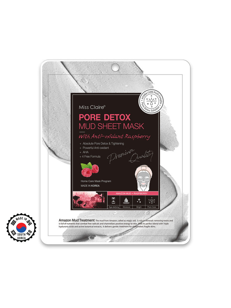 Miss Claire Pore Detox Mud Sheet Mask With Anti Oxidant Raspberry-picture-28