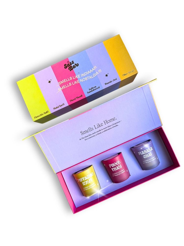 The Sass Bar Smells Like India Candle Box - Pistachio Kulfi