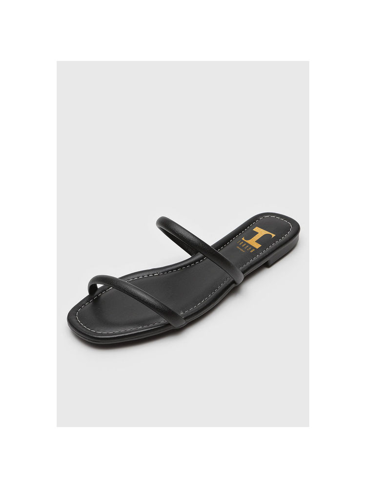 IRUSSH Black Dual Foam Strap Flats-image-41