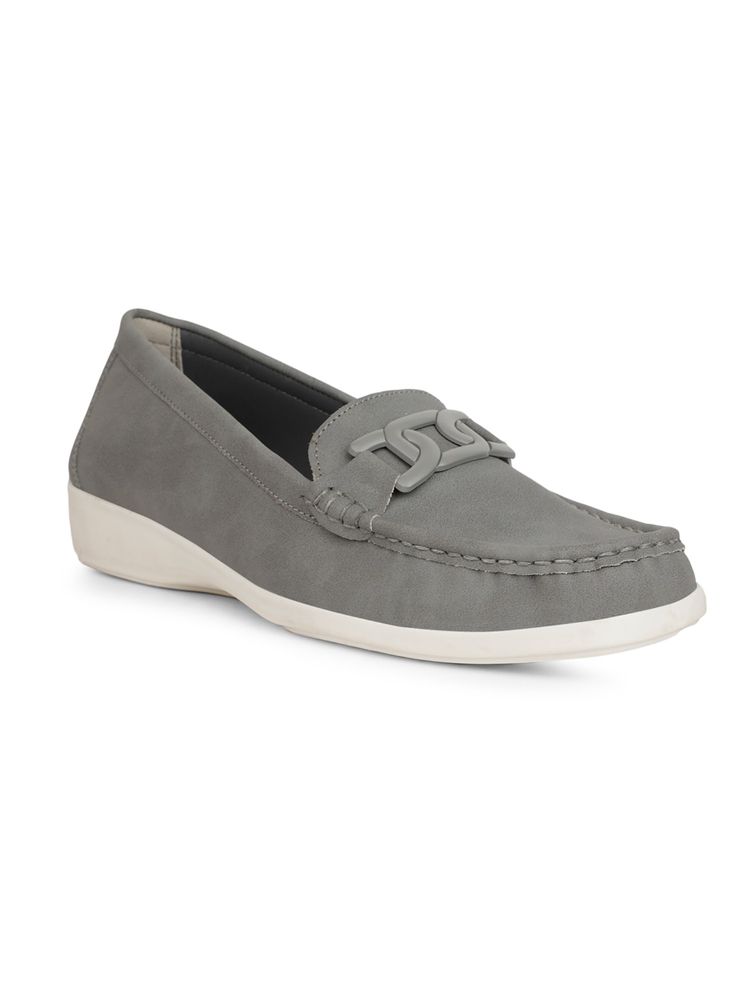 Bata Grey Women's Casual Loafers-image-45