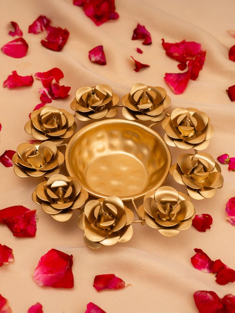 THE ZAPPY BOX Golden Rose Urli Bowl-image-6