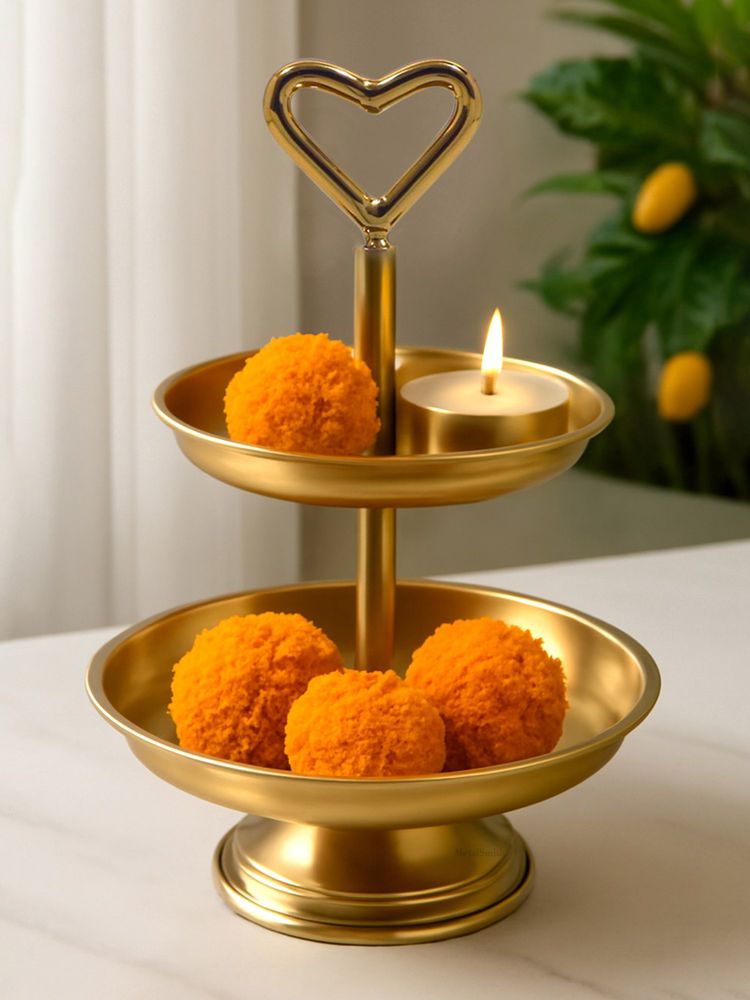 Metalsmith Tiered Gold Finish Metal Diya Stand-picture-18