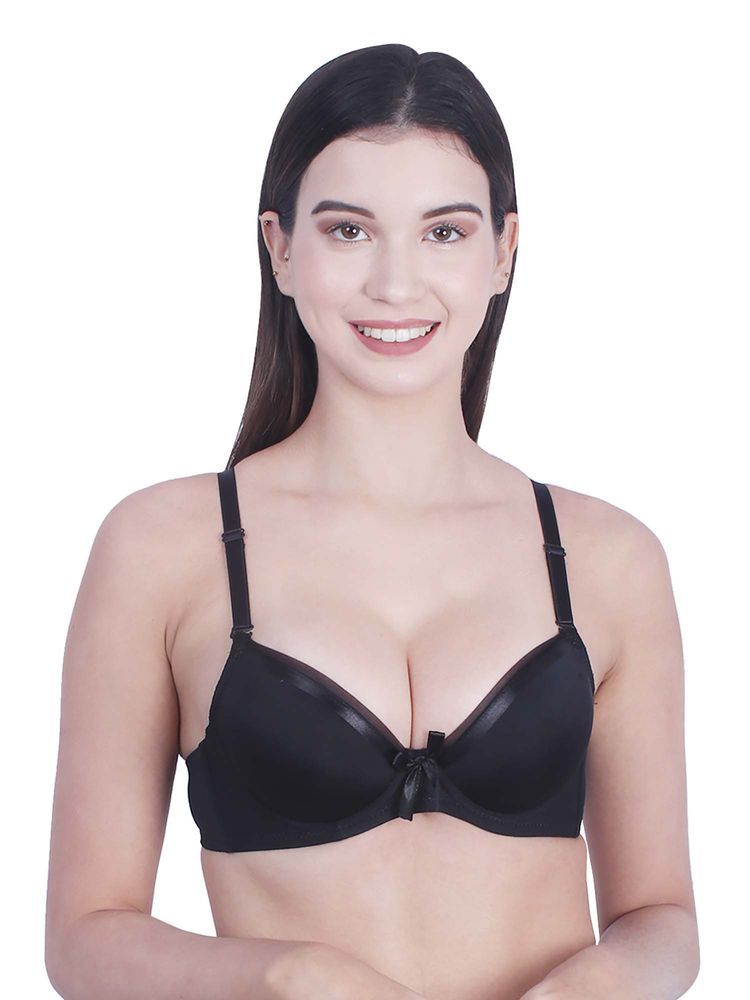 BRACHY Black Women T-Shirt Heavily Padded Push Up Bra-picture-42
