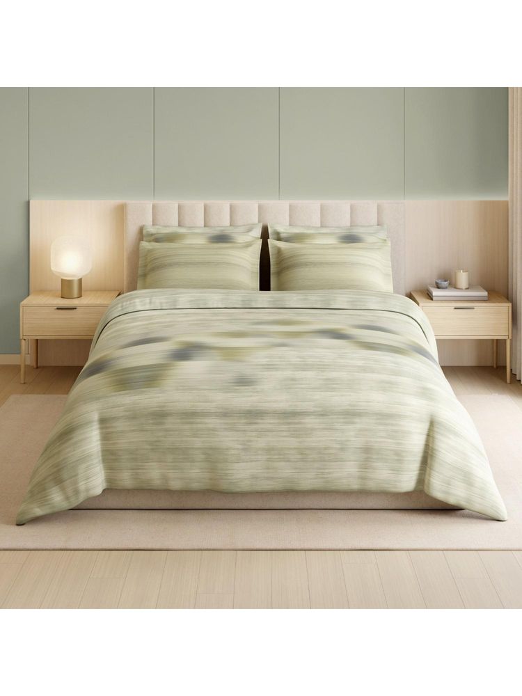 SPACES 350 Tc Egyptian Cotton Abstract King Bedsheet with 2 Pillow Covers