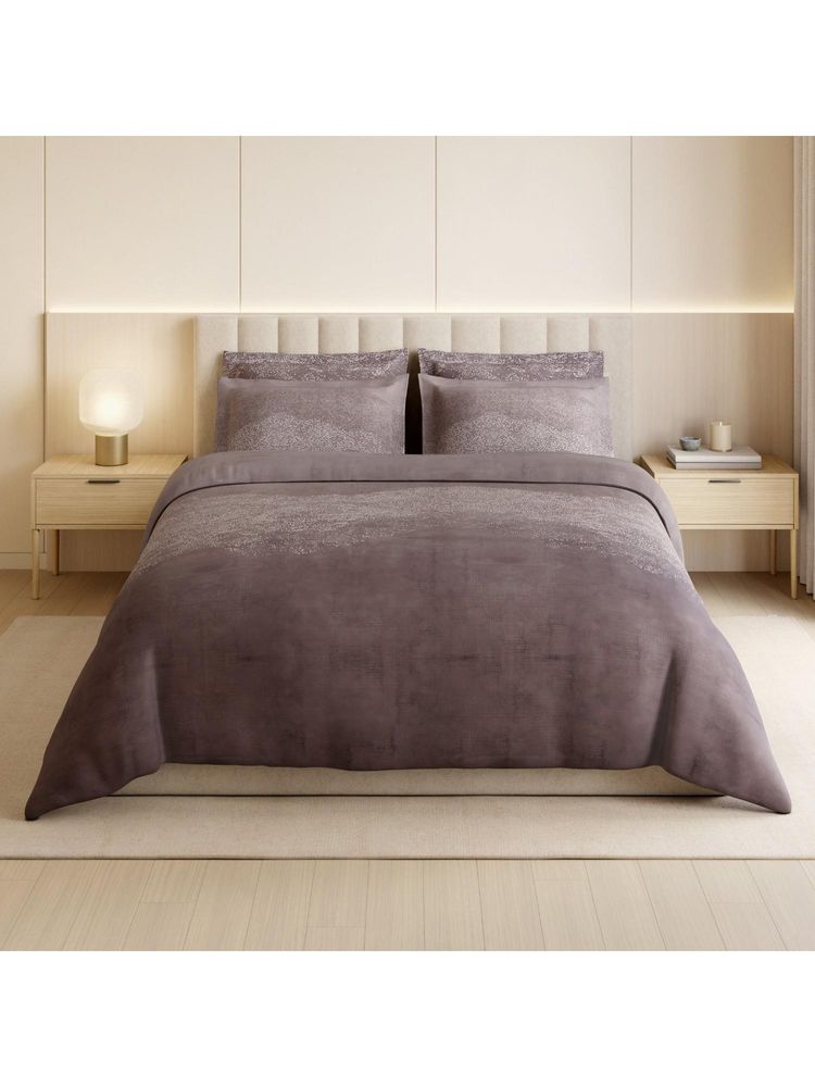 SPACES Alive 300 Tc Cotton Abstract King Bedsheet with 4 Pillow Covers - Purple-image-30