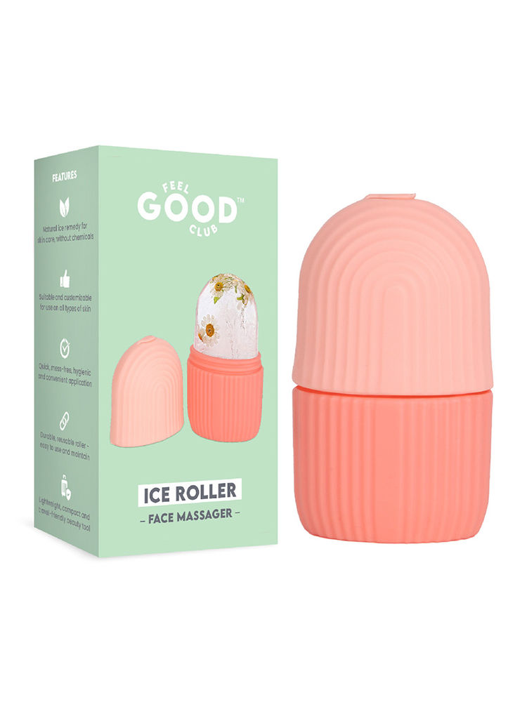 Feel Good Club Ice Roller - Natural Skin Care & De-puffing Massager For Face Neck & Under Eye (1 Pc)