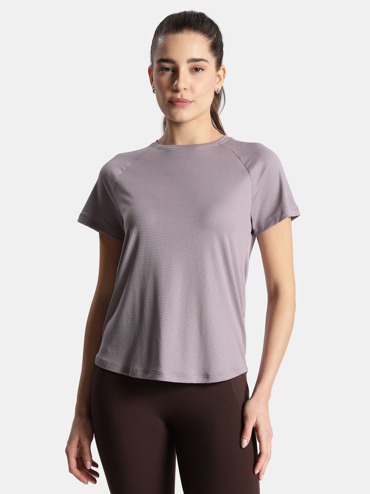 Jockey Women Mw73 Microfiber Fabric Half Sleeves Active Wear T-shirt- Grey-picture-27