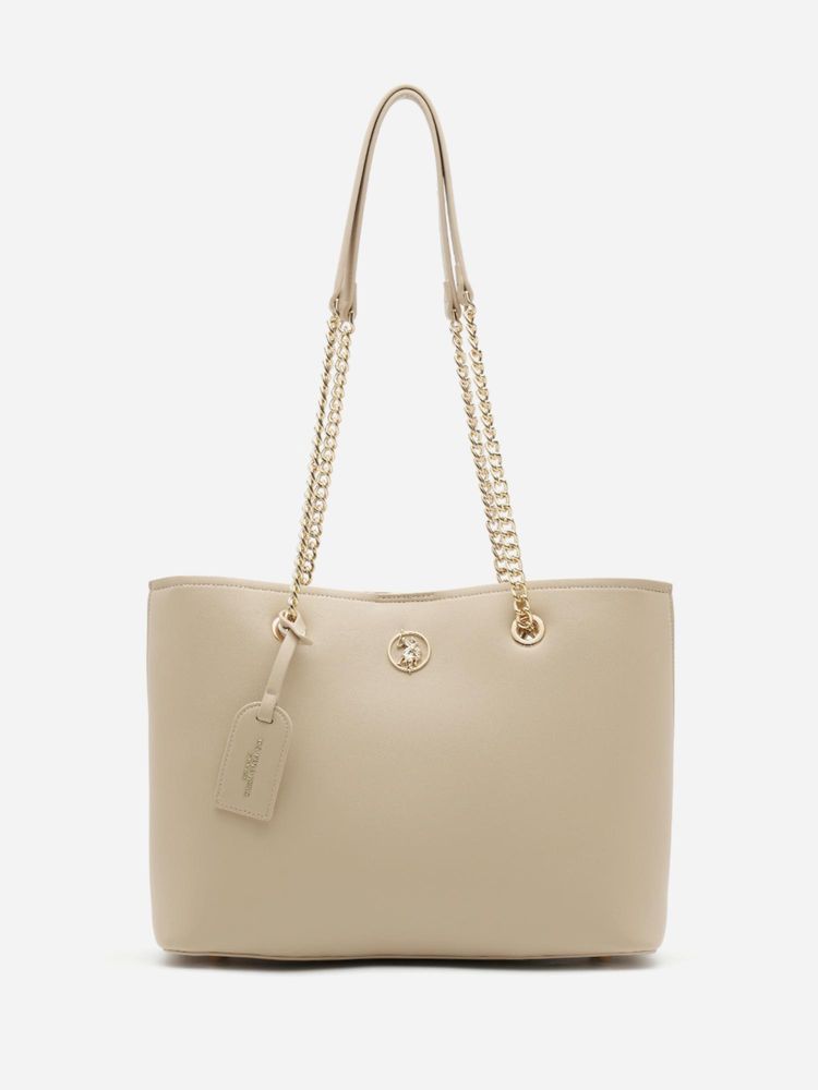 U.S. POLO ASSN. Women Gabby 2.0 Nude Tote Handbag (L)-picture-39