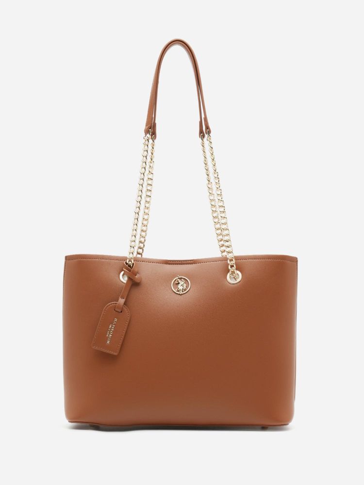U.S. POLO ASSN. Women Gabby 2.0 Brown Tote Handbag (L)-image-25