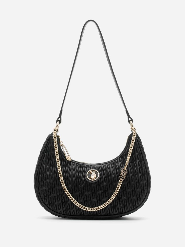 U.S. POLO ASSN. Women Vera 2.0 Black Shoulder Bag Handbag (S)-picture-15
