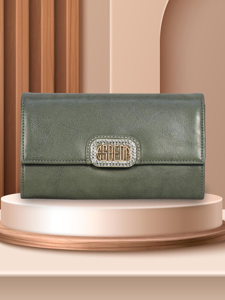 ESBEDA Olive Color Moonstone Wallet For Women (S)-image-22