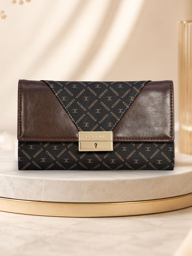ESBEDA Brown Color Glamour Lock Wallet For Women (S)-picture-28