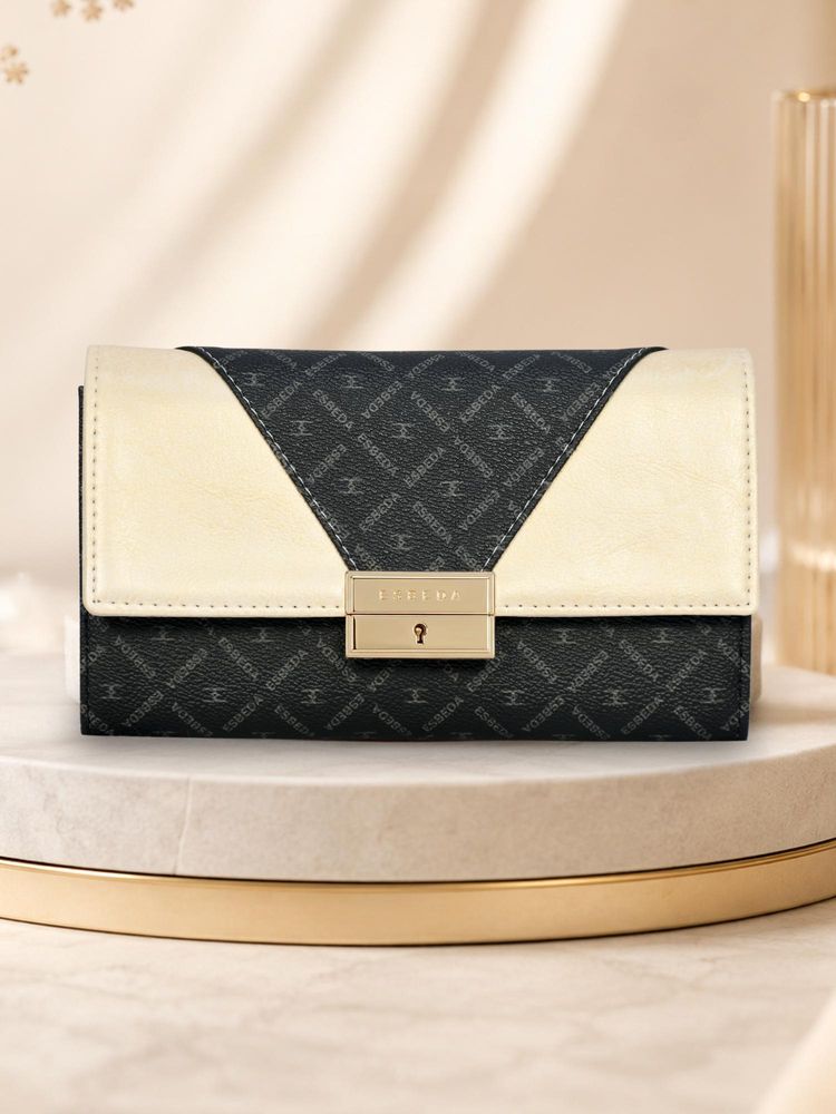 ESBEDA Gold Color Glamour Lock Wallet For Women (S)-image-46