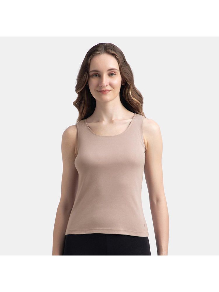 Jockey 1535 Women Super Combed Cotton Rib Fabric Inner Tank Top - Mocha-picture-20