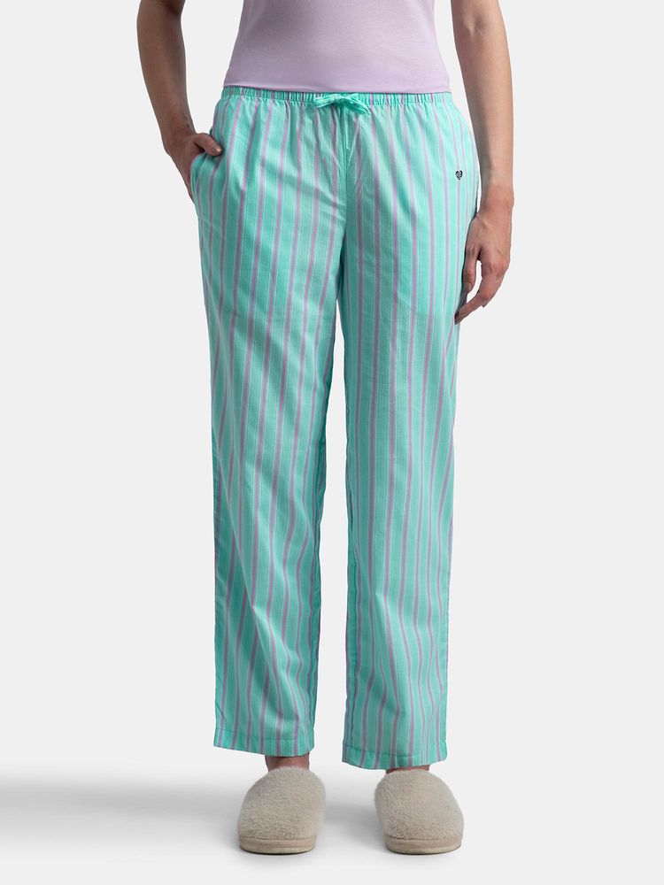 Jockey RX06 Women Super Combed Cotton Woven Fabric Pyjama - Aqua Sky-picture-18