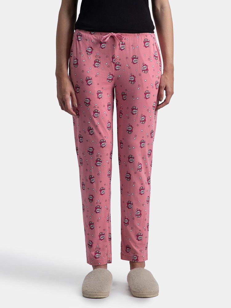 Jockey RX09 Women Micro Modal Cotton Printed Pyjama - Cashmere Rose-image-32