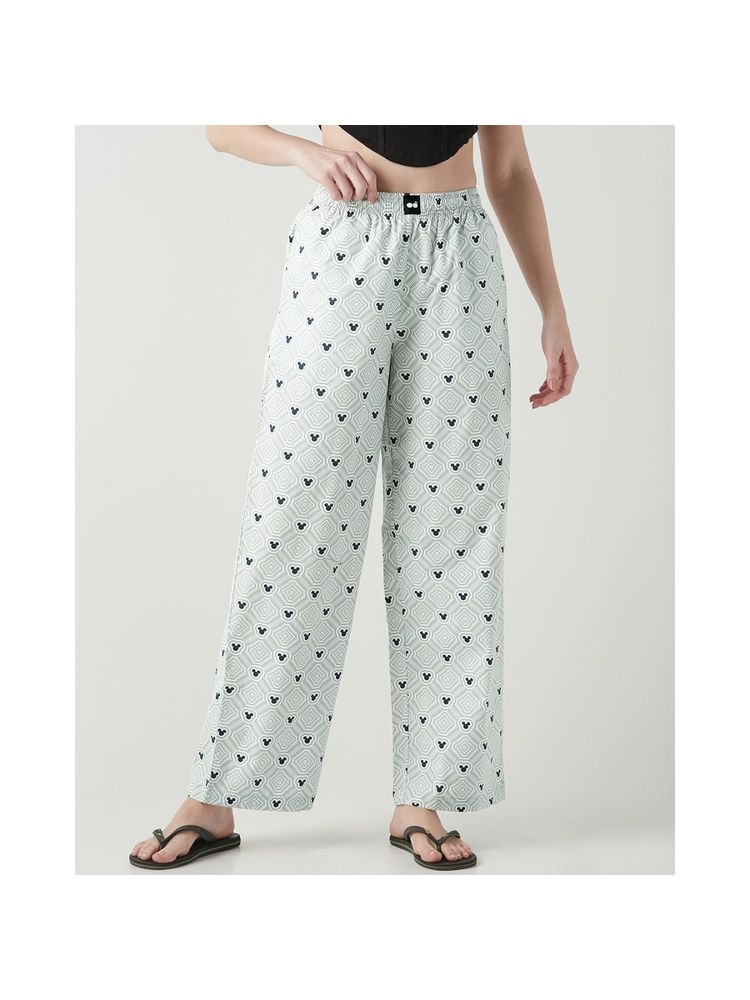 Bewakoof Women Grey All Over Printed Wide Leg Pyjamas-picture-12