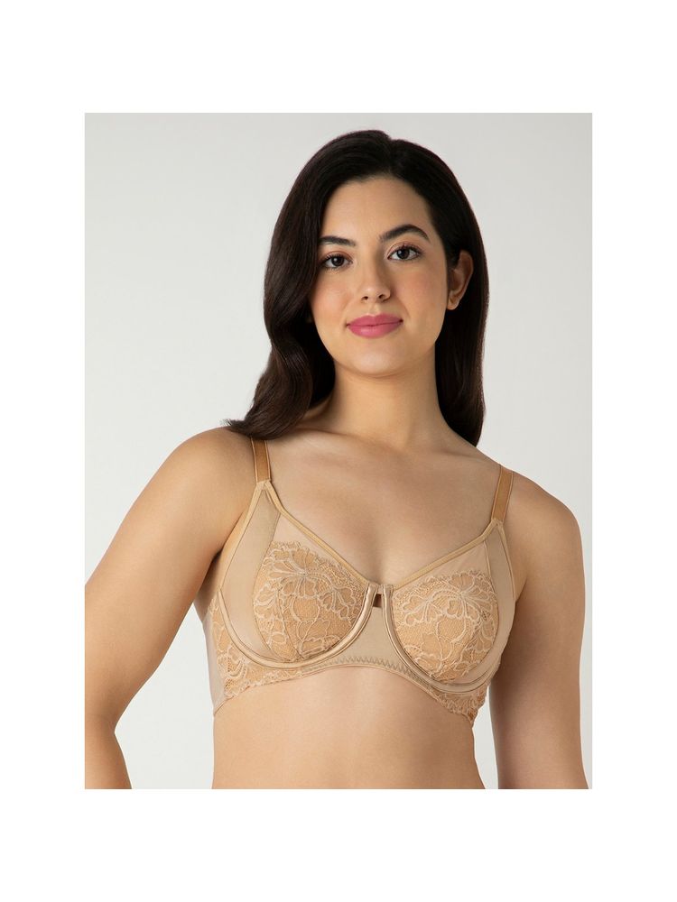 Amante Glam Floral Non-Padded Wired Minimizer Bra-picture-36