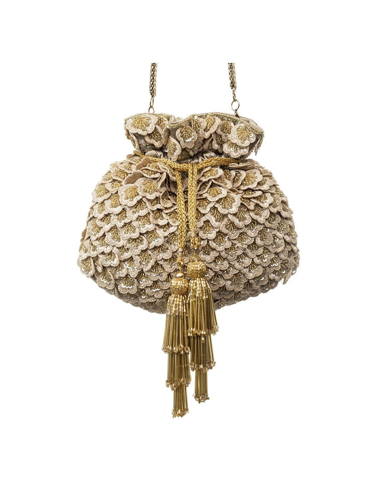 SG By Sonia Gulrajani Dawn Gold Potli Bag-picture-14