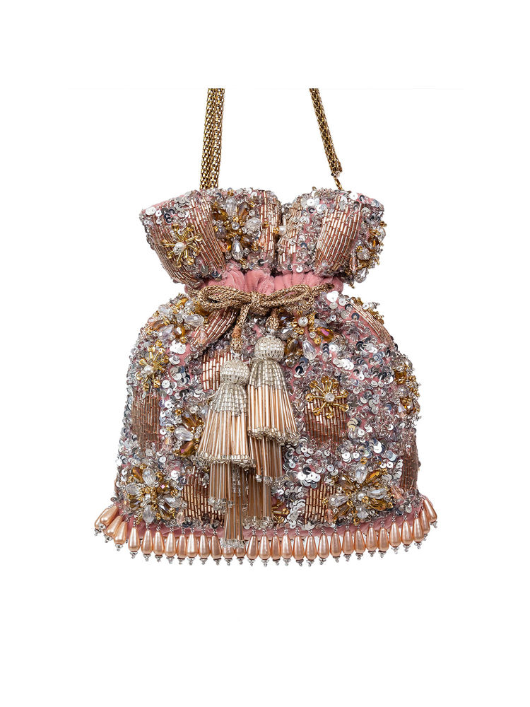 SG By Sonia Gulrajani Kira Kira Pink Potli Bag-picture-14