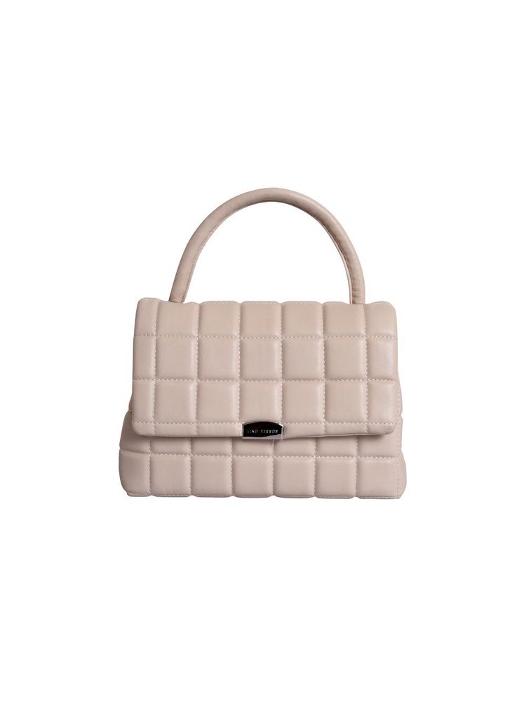 Lino Perros Women Off-white Coloured Quilted Satchel Bag