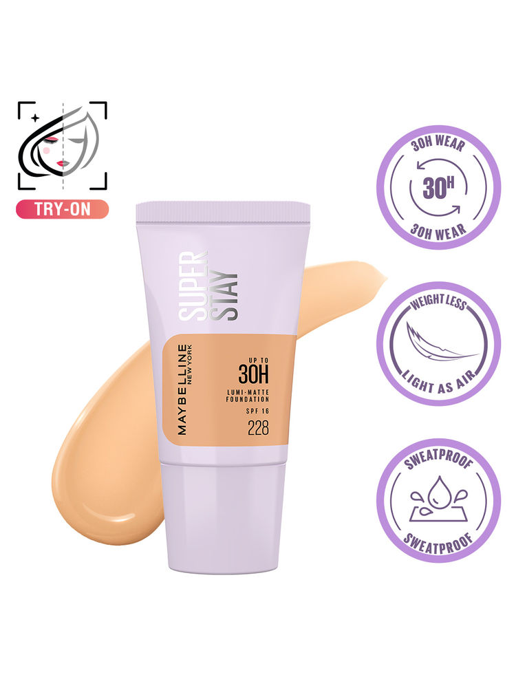 Maybelline New York Super Stay Lumi-Matte Foundation-30Hr Wear-Lightweight-Normal-Dry Skin