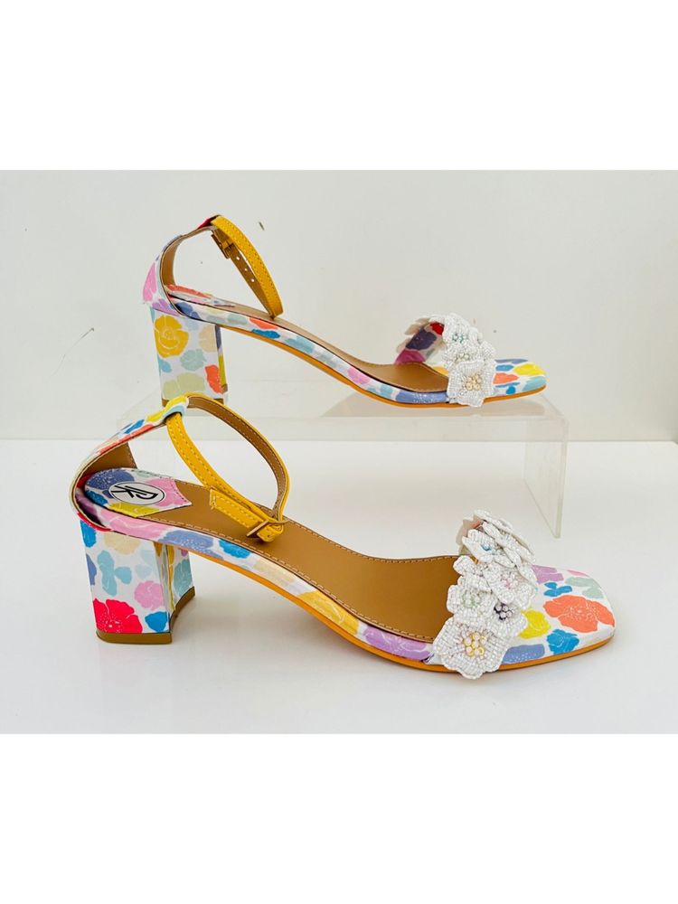 PREET KAUR White Poppy Spool Heels-image-12