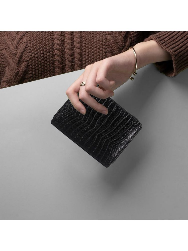 Cimoni Black Stylish Vegan Leather Women Wallet-picture-15