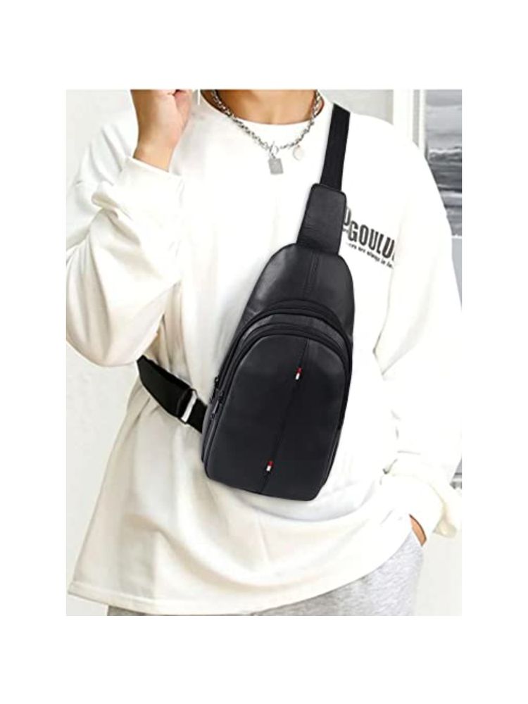 Cimoni Black Latest Stylish Genuine Leather Crossbody Bag-picture-22