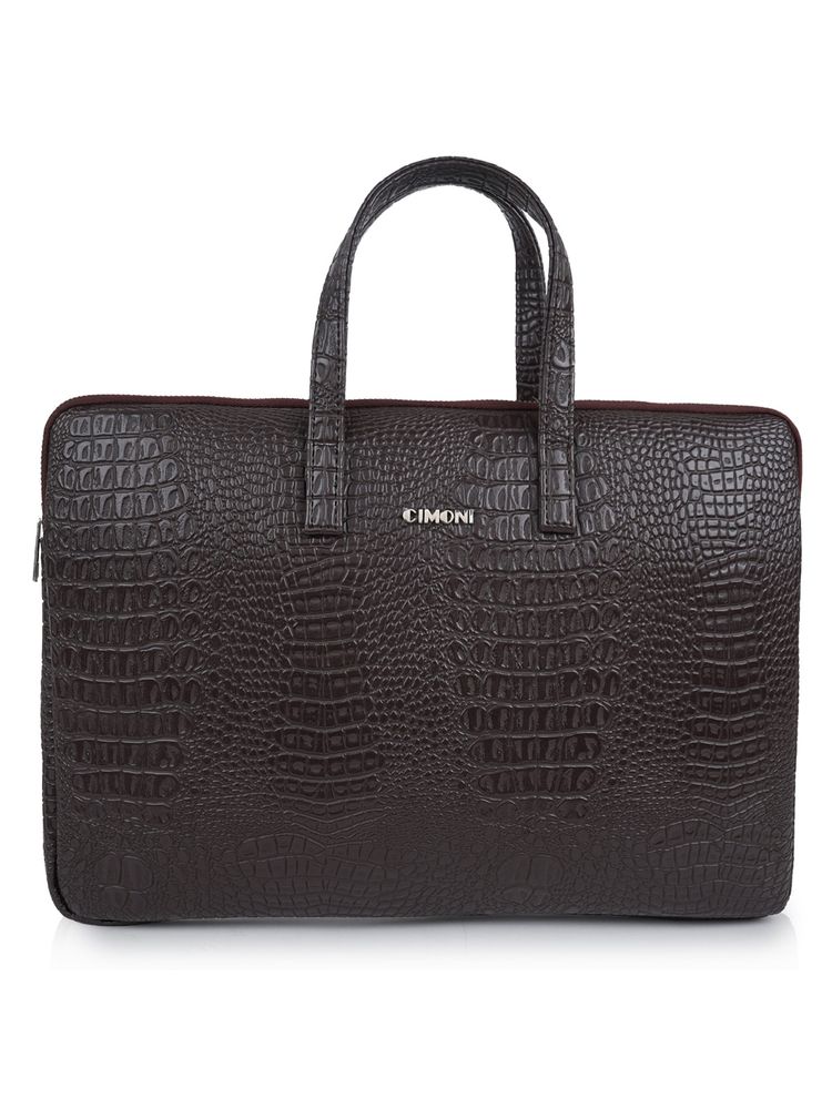 Cimoni Unisex Brown Latest Stylish Premium Pu Leather Laptop Bag-image-31