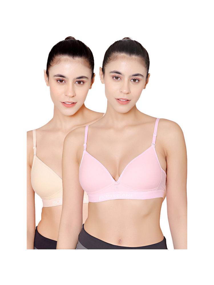 Bodycare Seamless Wire Free Padded Sports Bra-Pack Of 2 - Multi-Color-picture-17