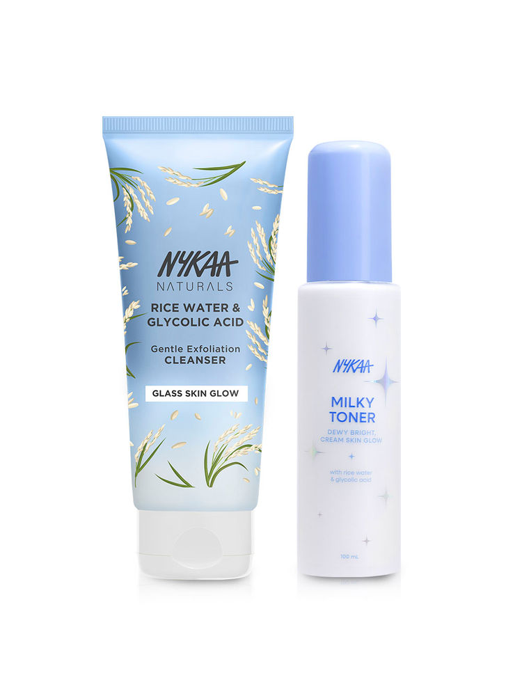 Nykaa Skin Rice Water And Glycolic Acid Face Wash And Toner Combo-image-27